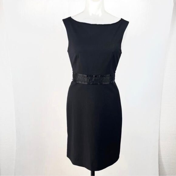 Theory sequin waist Sleeveless Gathered Fitted Dress Black 0 - Picture 7 of 7